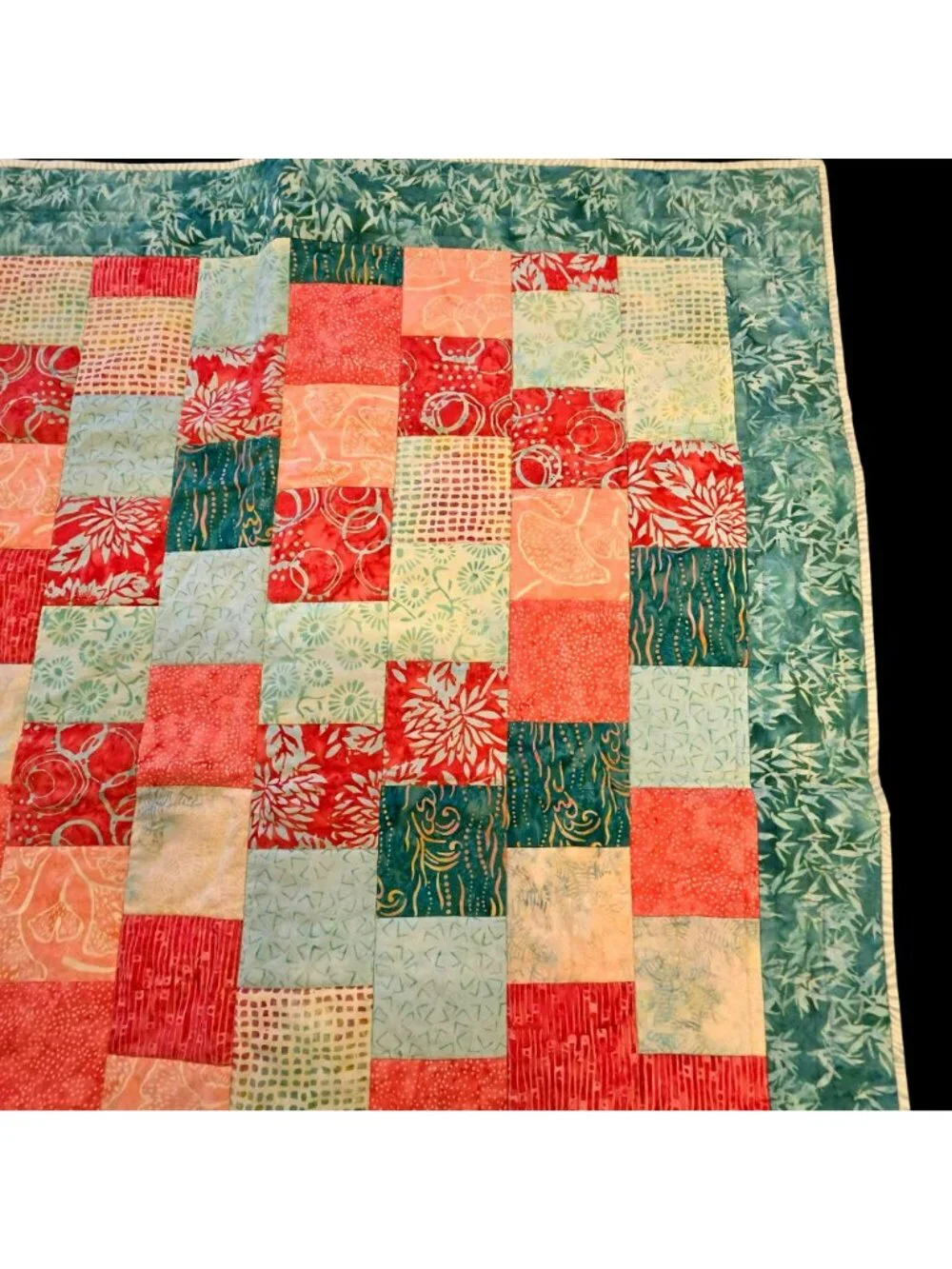 Handmade Patchwork Quilt Tropical Batik 46